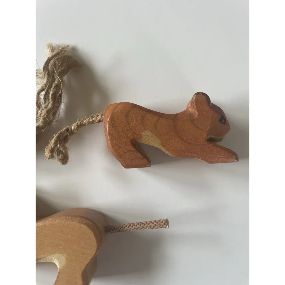 Holztiger‎ Ostheimer Lion Cub Tiger Wooden Animal Lot Waldorf Montessori Toys
